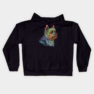 Yorkshire Terrier Dog Art Kids Hoodie